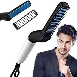 Aaa Store Multifunctional Curly Hair Straightening Comb Curler, Beard Straightener, Beard Straightener For Men(White)-image-78