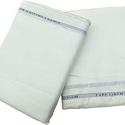Raymond 100% Linen Pant Shirt Fabric Combo Box (Unstitched, All Weather Fabric, White Shirt+ White Trouser), Solid-image-78