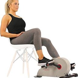 Sunny Health & Fitness Under Desk Bike Pedal Exerciser, Desk Elliptical Mini Bike with 8 Levels of Frictionless Magnetic Resistance - SF-B0891-15