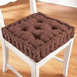 PrettyKrafts Cotton Chair Pad | Chair Cushion Pad | Chair Cushion | Soft & Comfortable Sitting | Chair Cushion Pad for Sitting (40x40x8cm, Brown_Large)-image-57
