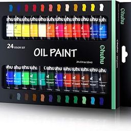 Ohuhu Oil Paint Set Oil Paint Tubes Oil-based 24 Colors Colors Artists Paints Oil Painting Set for Beginners Students Adults Great Gift Idea 24 Tubes 12 ml each, Multicolour-image-44