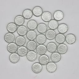 Sweven Art Mosaic Tiles, 20mm Size Round, 5mm Thick, Textured Surface Glass, Glitter Pearl White Color (Pack of 30 Pieces)-image-24