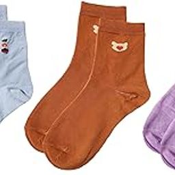 MultiColor Women's Cotton Mid Calf Length Sports Socks, Regular Wear Mid Calf Socks for Women, Girls Socks (Free Size, Pack of 3) (Assorted)-picture-1