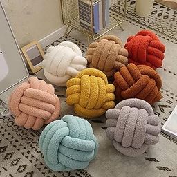 SAZ DEKOR® Plush Knot Ball Pillow Diameter 22cm Room Decoration for sofa Couch Light Pink|Home Items for Living Room, Home & Garden, Home Product, Flower Planters for Home-office-Lawns|-image-41