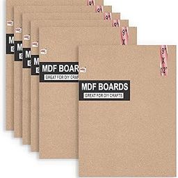 Variety Canvas 6 Piece A4 Size MDF Boards for Art and Craft, Wood Sheets for Craft Work, DIY Cutouts (Square 9 x 12 - 6PC)-66