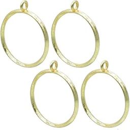 Ditya Crafts Resin Jewellery, Earrings, Keychains Pendant Mould Arts Craft Making Bezel Metal Imitation (Round shape, Golden)-image-8
