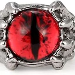 Unisex Adjustable Devil's Eye Punk Glass Eye Ring - Alloy Silver Plated-image-17
