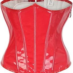 Women’s Short PU Leather Waist Corset | Bright Finish with Side Zipper & Tie Closure-image-61