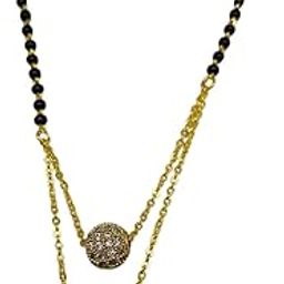 N letter mangalsutra Short Mangalsutra Designs Stylish AD Silver Ball alphabet gold name mangalsutra design/naam wale mangalsutra/personalised wife husband couple name mangalsutra design (20 inch)-image-69