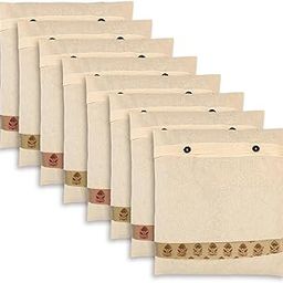 HOTHOUSE Cotton Cloth Saree Bag Covers for Storage Organizer with Transparent Mesh Window | Clothes Bags and Wardrobe Organizer (14 x16 inch) Pack of 6-15