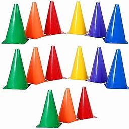 HYORTS® Training Cones, 15.24 cm(6 inch), Set of 15, Multi-Colour Sports Agility Markers for Football,Cricket Basketball and Many More-image-78