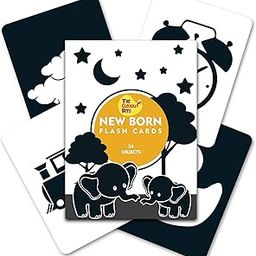 The Curious Bees - High Contrast New Born Anti-Glare Cards | 24 Objects for Visual Stimulation, Cognitive & Sensory Development of 0-6 Month Old Infants-20