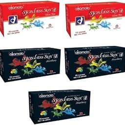 Okamoto Condoms For Men Skinless Skin - Ultra Thin & Strawberry (5 x 10s)-image-13