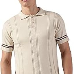Men's | Self-Design | Half Sleeve | Regular Fit | 100% Cotton | Polo Collar | Button Closer | Casual Tshirt-image-33