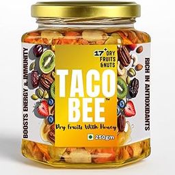 Taco Bee Dry Fruits With Honey | Premium | Mixed 17+ Dry Fruits, Nuts And Seed | Sweet And Crunchy | Rich In Antioxidants | Immunity & Energy Booster | Pure And Natural | Dry Fruits & Nuts Dipped In Organic Honey | Dry Fruits Mixed Honey | Lab Tested (250 Gm)-image-32