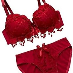 Women Padded Bra & Bikini Panty Set Sexy Lingeries for Honeymoon Bridal Lace Push-Up Bra Set Panty Sexy Soft Elegant Padded Bra Panty Set-image-77
