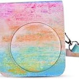 Akozon Protective PU Leather Camera Case Bag Strap for Mini 70 Brown Flamingo Grease Paint (Oil Coloured)-image-3