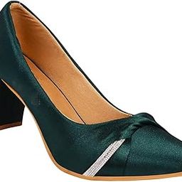 Chunky Heel Bellies Women's Fashion Pointed Block Heel Pump Shoes for Party and Formal Occasions-image-1