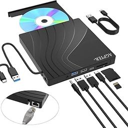AGPTEK External CD/DVD Drive for Laptop, USB 3.0 Slim DVD Burner with Ethernet Adapter, USB Ports and TF/SD Card Slots, CD/DVD Player Reader/Writer for Laptop, PC, MacBook, Windows, Linux, Mac OS-image-70
