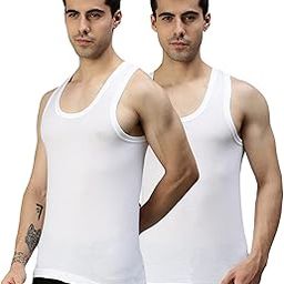 Men's Solid Vest (Pack of 2) (COZI_GLO_WH_90_2PC_White cm)-28