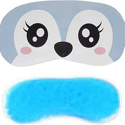 Jenna Polyester Cute Gel Sleeping Eye Shade Mask Cover For Insomnia, Meditation, Puffy Eyes And Dark Circles Puppyeyes Blue-image-63