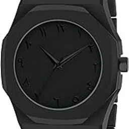 matrix Arabian Black Dial & Black Polycarbonate Strap Analog Watch for Men & Boys-picture-4