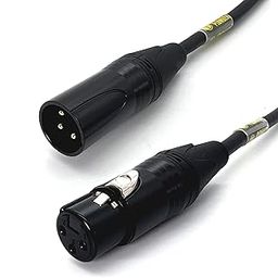 Sonic Plumber Black and Gold XLR male to Female 3-pin Balanced Interconnect Cable with Cable Tie for Speaker (5meter 16.4ft)-21