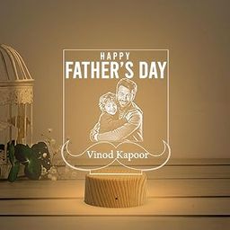 Gift Me Bazar Happy Fathers Day Gift for Dad | Customized with Photo Lamp | Acrylic Dad Photo Led Lamp | Dad Gift for Daughter & Son | Warm White Light & On/Off Touch Button | USB Powered-image-5