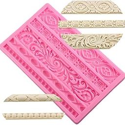AJH DIY Sugarcraft Cake Border Decorating Frame Silicone Mold Baroque Scroll Relief Fondant Candy Clay Chocolate Gumpaste Molds-picture-18