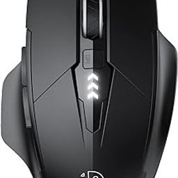 inphic Bluetooth Mouse - Tri-Mode (BT 5.0/4.0+2.4G) Wireless, Silent, Rechargeable, 1600DPI Ergonomic Multi-Device Mouse for Laptop, PC, Mac, Gaming (Black-A1)-30