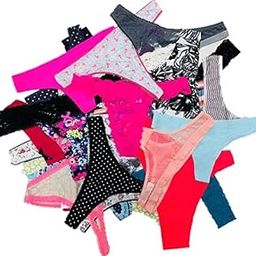 Women's Thong Panties Multipack, 7 Pieces, Assorted Colours and Patterns, Soft Cotton Blend-image-20