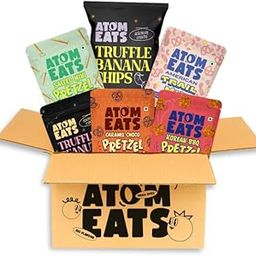 Atom Eats The Golden Child Combo Pack - Premium Rakhi Snack Box | 6 Flavours of Crunchy Pretzels, Truffle Chips & More | Gift Hamper for Siblings | 240g-image-65