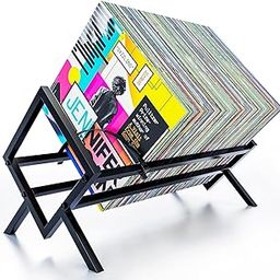 OVIK - Metal File Organizer Holder Black Iron Desktop Storage Book Rack Bookshelf Copper Magazine Newspaper Holder Art Desktop Organizer Rack-14