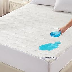 Cal King Size Waterproof Mattress Protector, 40% Rayon Derived from Bamboo Cooling Mattress Pad Cover, 3D Air Fabric Breathable Mattress Pad Fitted with Deep Pocket 6"- 15" Machine Washable-28
