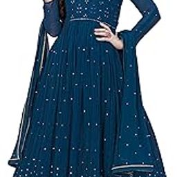 Women's Georgette Embroidery Salwar Suit Anarkali Kurta Set with Dupatta-picture-12