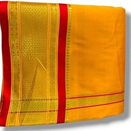 Men's Traditional Panchakacham Dhoti Set with Silk Border | Veshti/Mundu/Lungies Dhoti For Men for Pooja Temple & Special Occasions-image-79