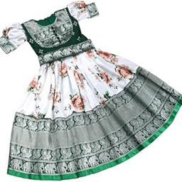 JH JAHEE New Traditional Ethnic Silk Anarkali Frock Gown for Girls | Flared Indian Dress Long Gown | Kids Ethnic Wear Outfit-image-57