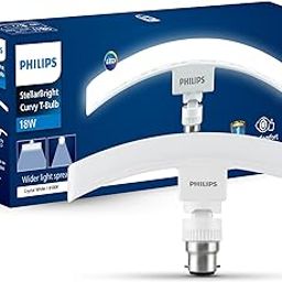 Philips 18 Watts Stellar Bright Curvy LED T-Bulb Base B22,Crystal White (Pack of 1)-28