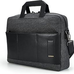 The Briefcase with Adjustable Shoulder Strap Vegan Leather, Water Resistant, Fits Upto 15.6" Laptops (Unisex, Grey)-image-22