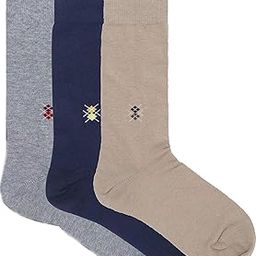 Men's New Check Patterned Crew Length Cotton Socks (Free Size) Made with Cotton and Spandex - (Black,Navy, Dark Grey, Free Size) (Co-Branded By Ephemera) (Pack of 3)-picture-16