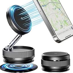 Foldable Vacuum Magnetic Car Phone Holder for Magsafe [89+LBS Strongest Suction & 2800gf Strongest Magnetic], 360° Adjustable Car Phone Mount for Your Car/Gym/Mirror/Shower for iPhone & Android-image-73