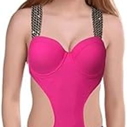 Wide Strap One Piece Swimsuit| Stylish Teddy Bikini| Criss Cross Wrap Bathing Suit Tie Back| Solid Pink Color Undergarments| Tummy Control Swimsuit| Bra Panty Set| Gift for Love-image-72