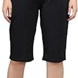 Women's Super Combed Cotton Elastane Stretch Slim Fit Capri Pants Shorts Sleep & Lounge Wear With Pocket-picture-28