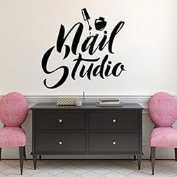 Salon Wall Stickers Nail Art Polish Wall Sticker Beauty Salon Decor Manicure Pedicure Vinyl Wall Mural Nail Studio Logo Wall Windows Decal-38