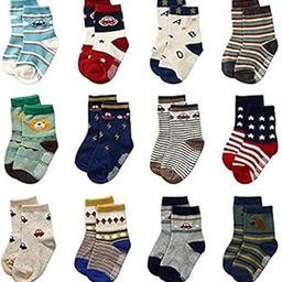 CUTEABLY Baby Boy Cotton Modern Socks Anti Skid Socks Boy Booties Multi Color And Designs Random Colors (Pack 3, 12-18 Months)-image-36