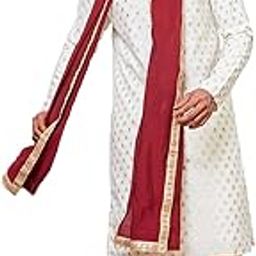Men's Elegant Kurta, Pyjama, and Dupatta Set – Classic Ethnic Wear for Weddings & Festive Occasions-image-72