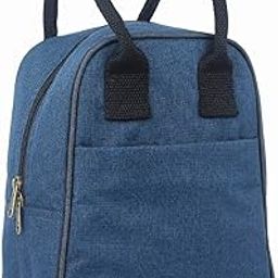 FATMUG Lunch Bag for Office Women and Men - Insulated Tiffin Bag - Oxford Fabric-Navy Blue, 8 Liter-image-25