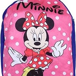 Disney Minnie Velvet School Bag | 2 Compartment Dot Print | Kids' School Backpack - Blue-54
