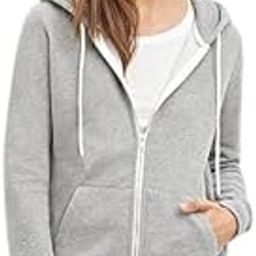 Solid Zipper Full Sleeves Hooded Neck Casual Hoodies For Women (Medium, Grey)-picture-18