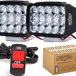 ELTRON TURBO ELT541YGRT Original Imported 12V DC Power Waterproof 15 LED Fog Head Lamp, Bar Light Off-Roading Universal For All Motorcycle, Bikes, Scooty (Pack of 2, Free On/Off Switch, White)-6